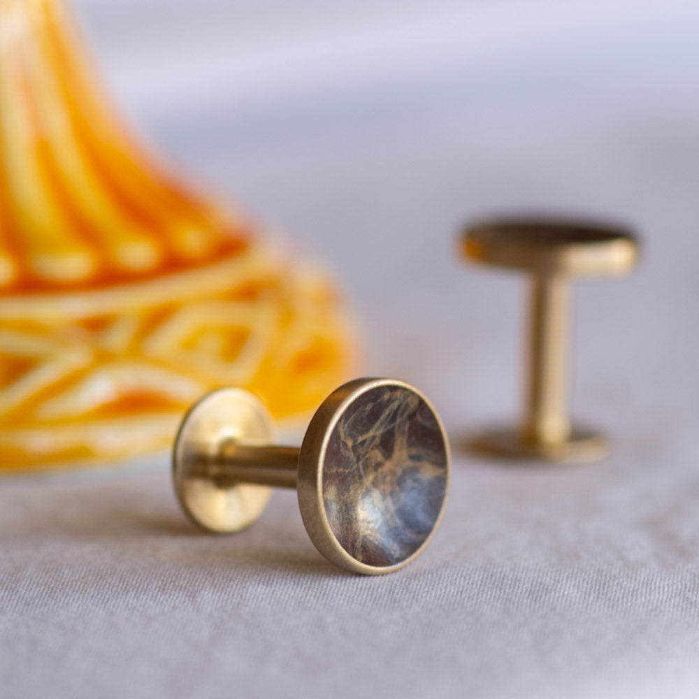 Alice Made This - Brass cufflinks with a hand crafted patina finish. Cufflinks for men. Gifts for men. 