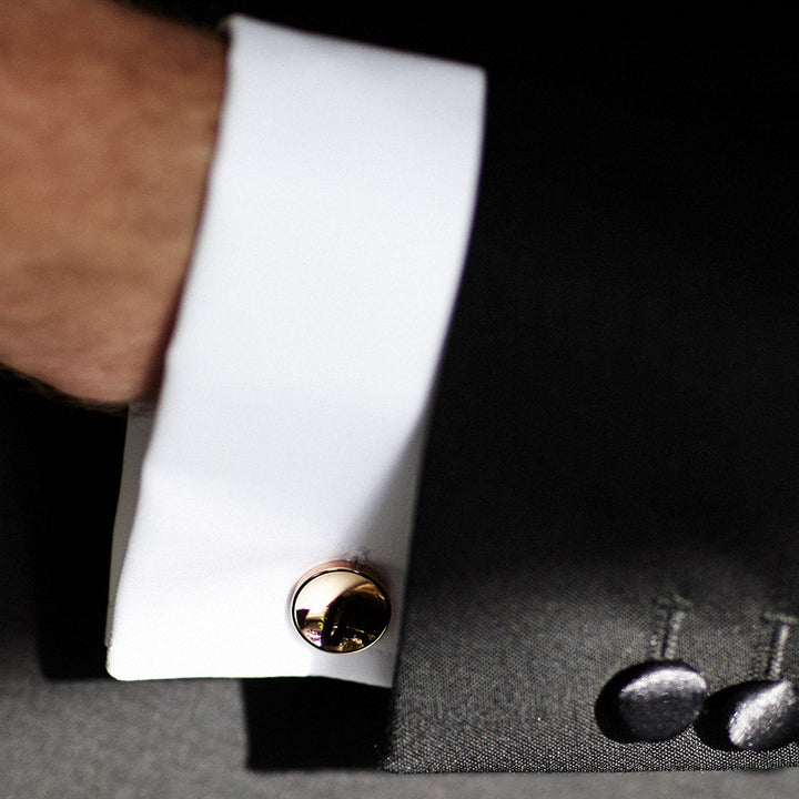 elliot rose gold cufflinks | close up | black tie