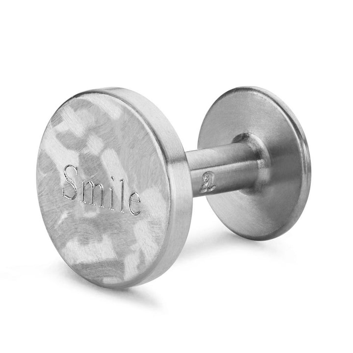 dot mottled steel cufflinks | engraved