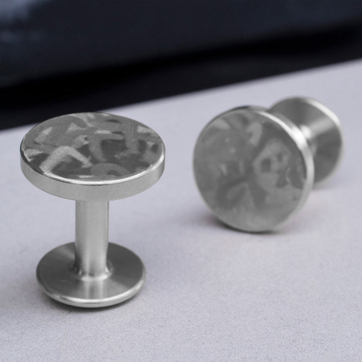 dot mottled steel cufflinks